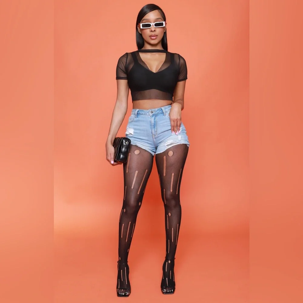 Distressed Hosiery/stockings 1 Size Fits Most Can B Worn Alone R Under Clothes